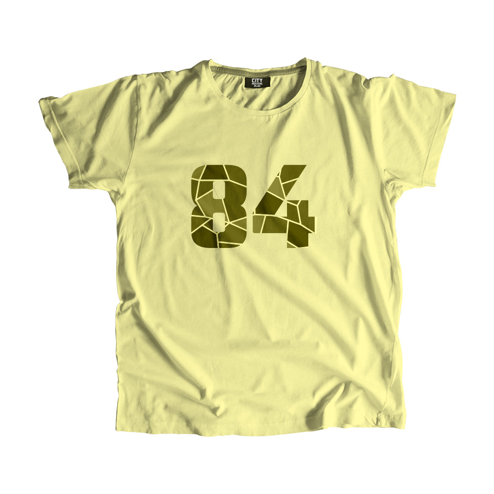 84 Number Men Unisex T-Shirt (Butter Yellow)| Classic Numeric Graphic Tee