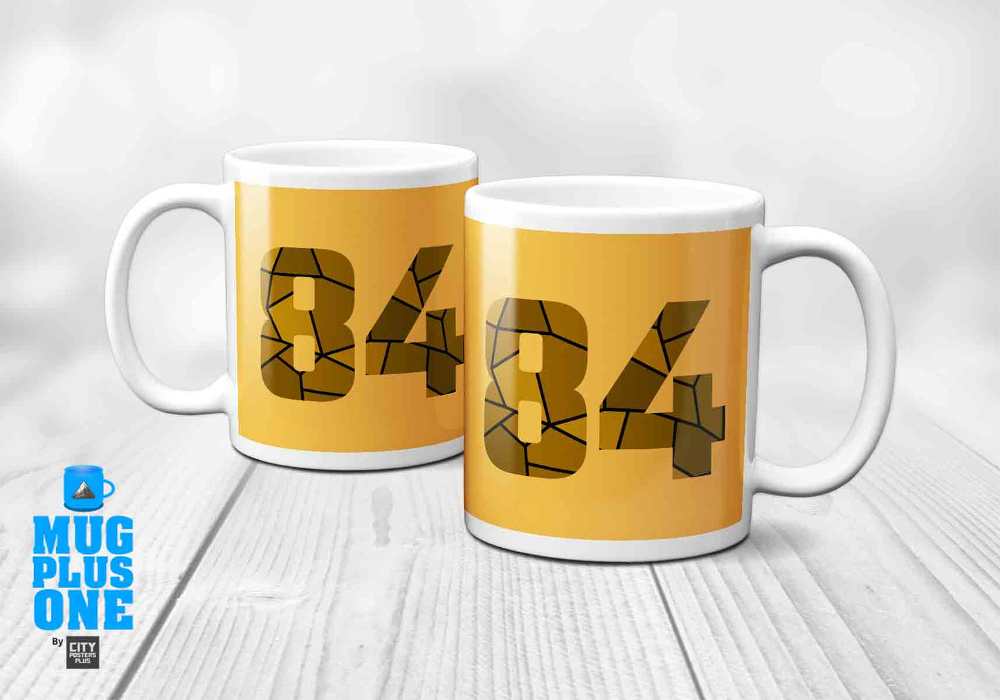 84 Number Mug (Golden Yellow)