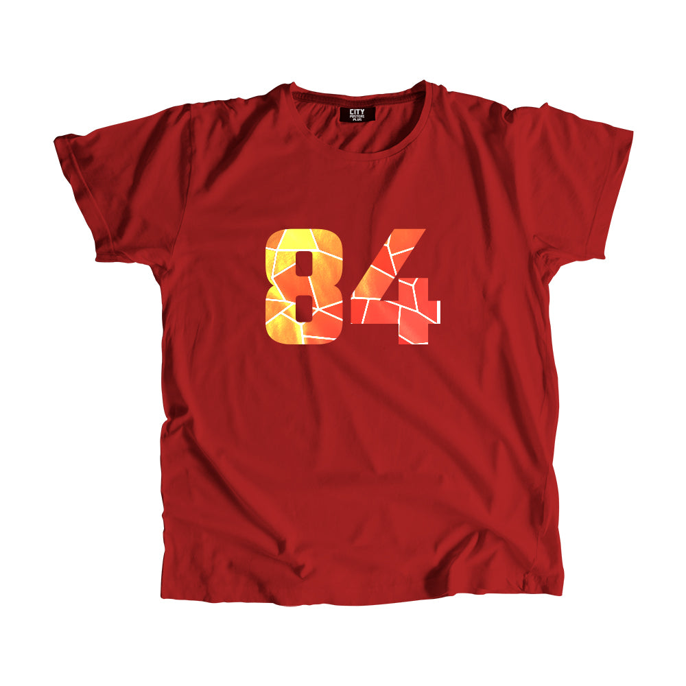 84 Number Men Unisex T-Shirt (Red)| Classic Numeric Graphic Tee