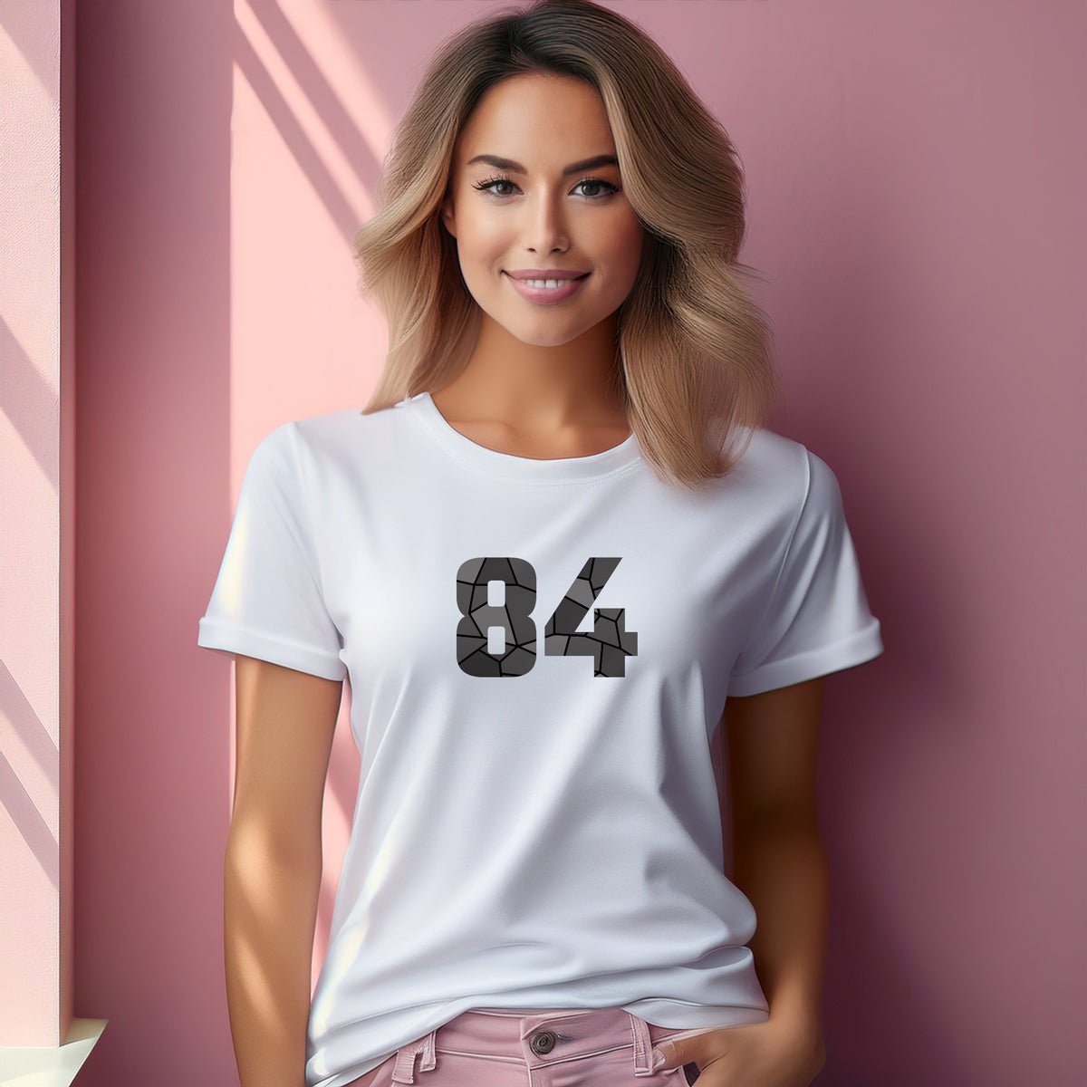 Number 84 Women T-Shirt (White) | Numeric Graphic Tee