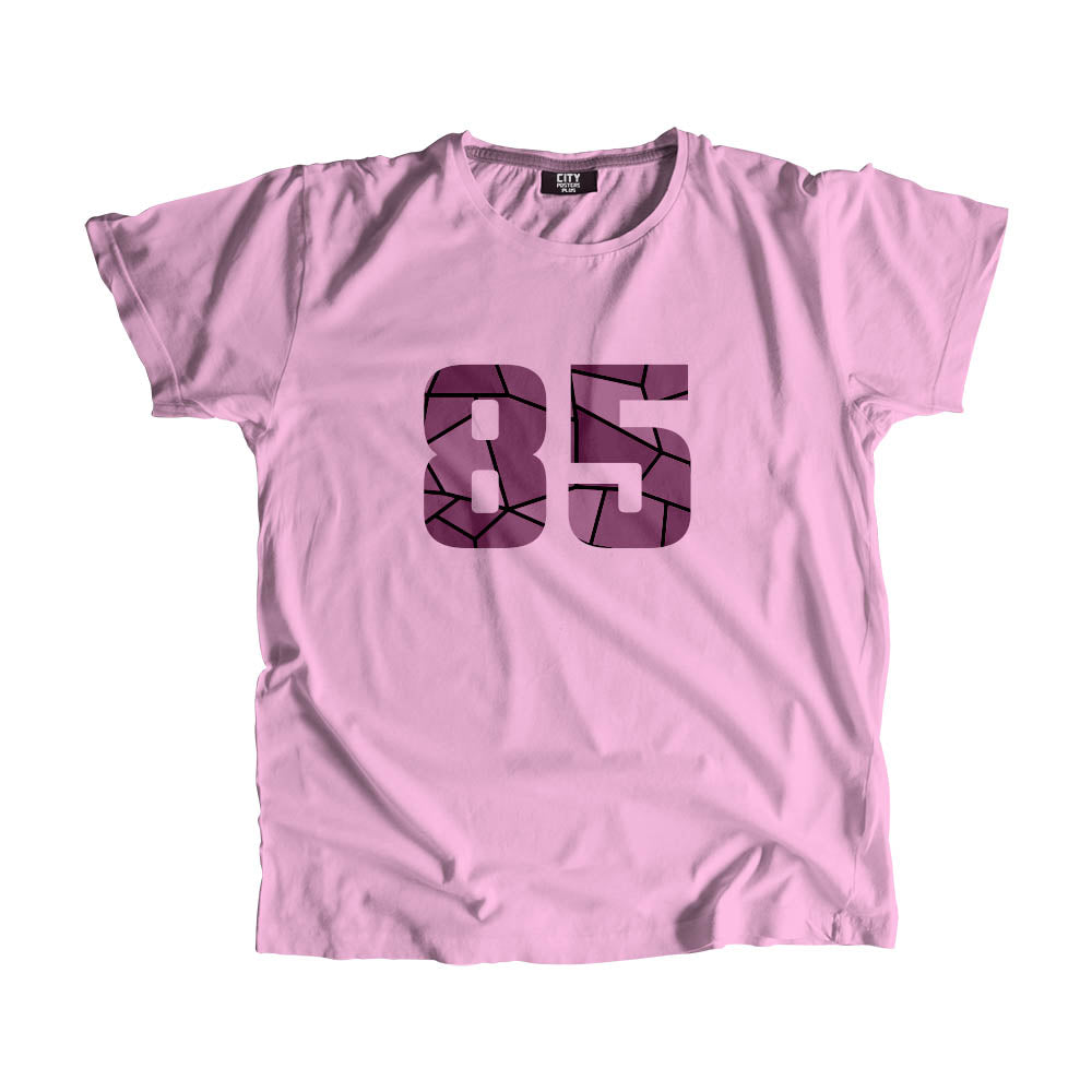85 Number Men Unisex T-Shirt (Light Pink)| Classic Numeric Graphic Tee