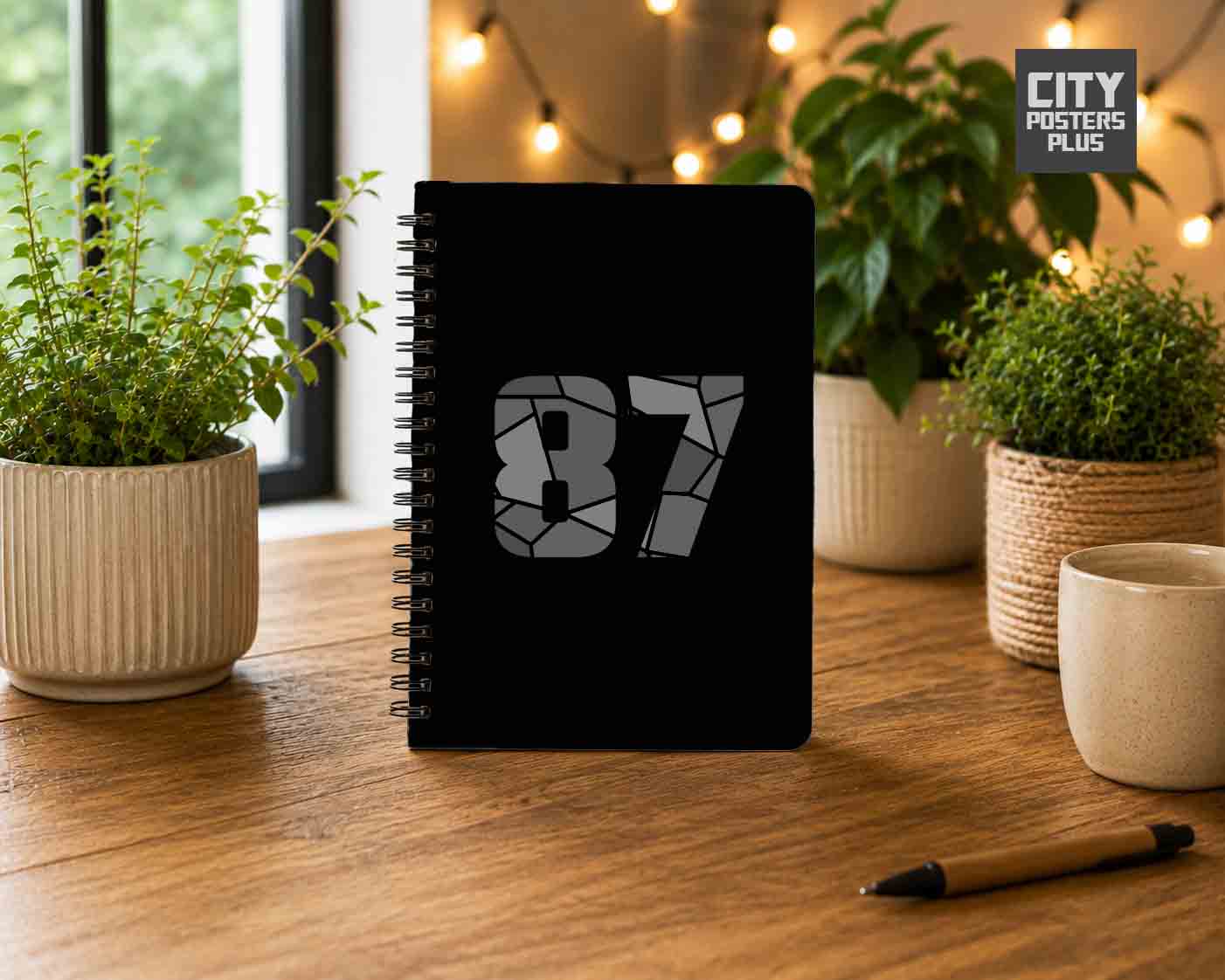 Notebook Plus One 87 Number Spiral Notebook (Black)
