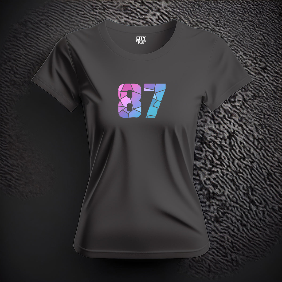 Number 87 Women T-Shirt (Charcoal Grey) | Stylish Numeric Graphic Tee