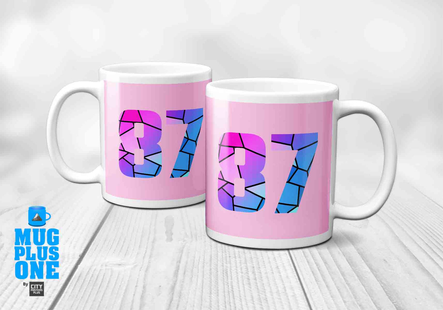 87 Number Mug (Light Pink)