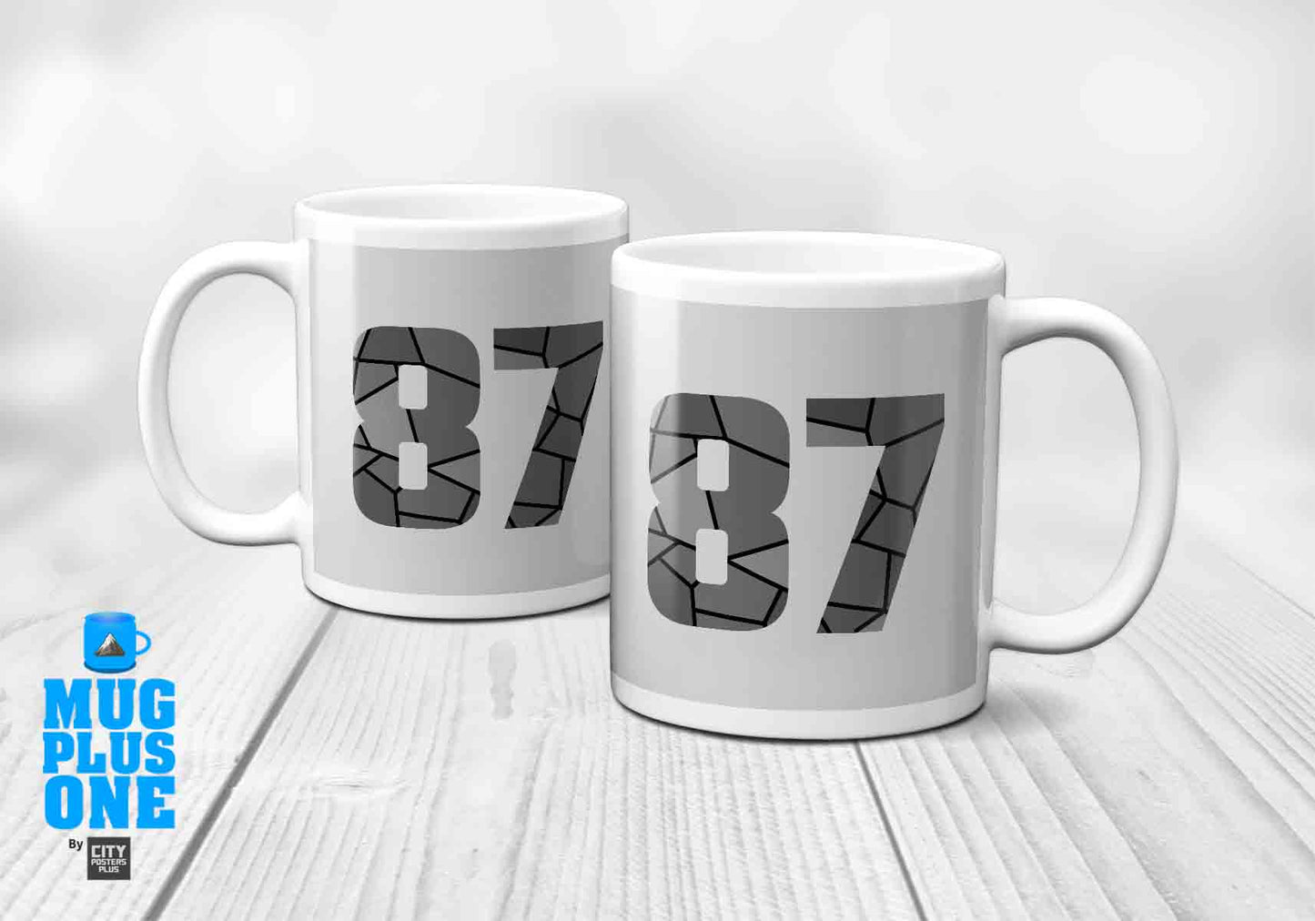 87 Number Mug (Melange Grey)
