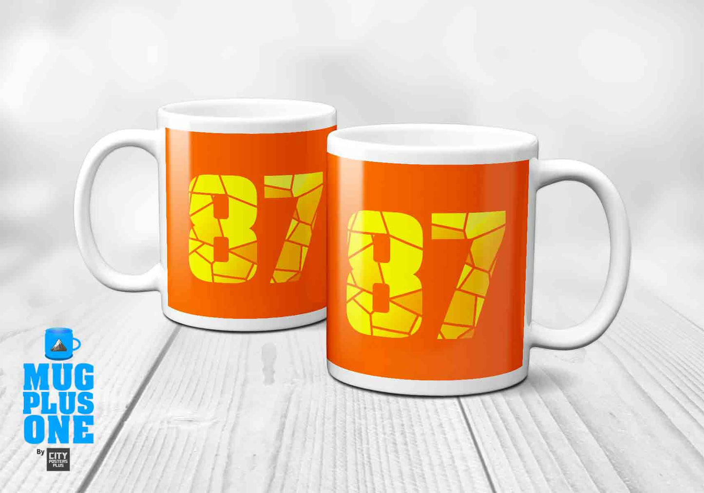 87 Number Mug (Orange)