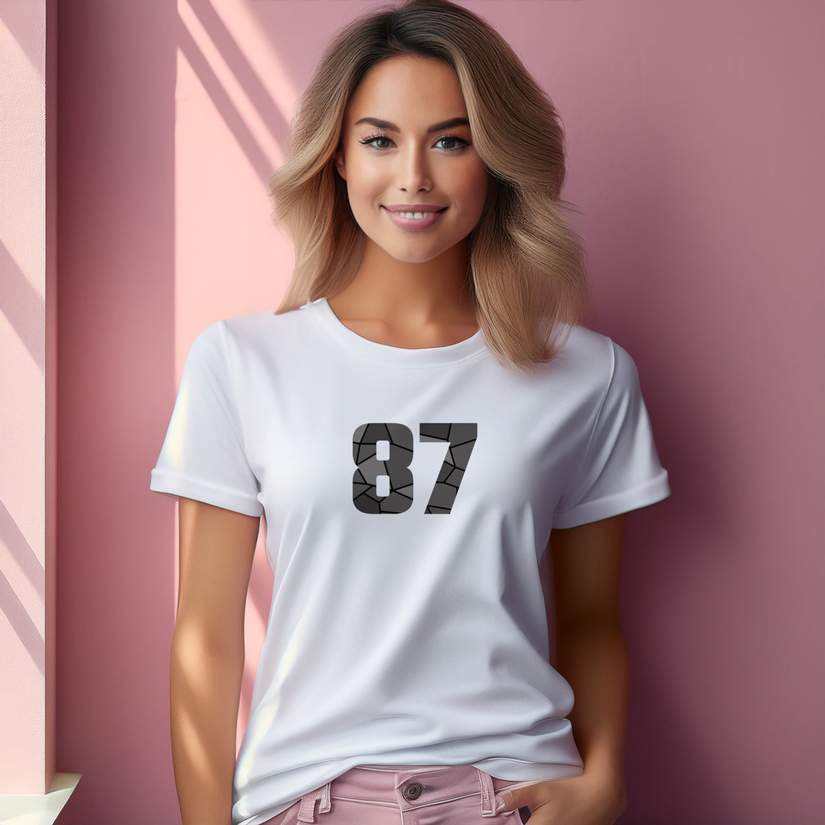 Number 87 Women T-Shirt (White) | Numeric Graphic Tee