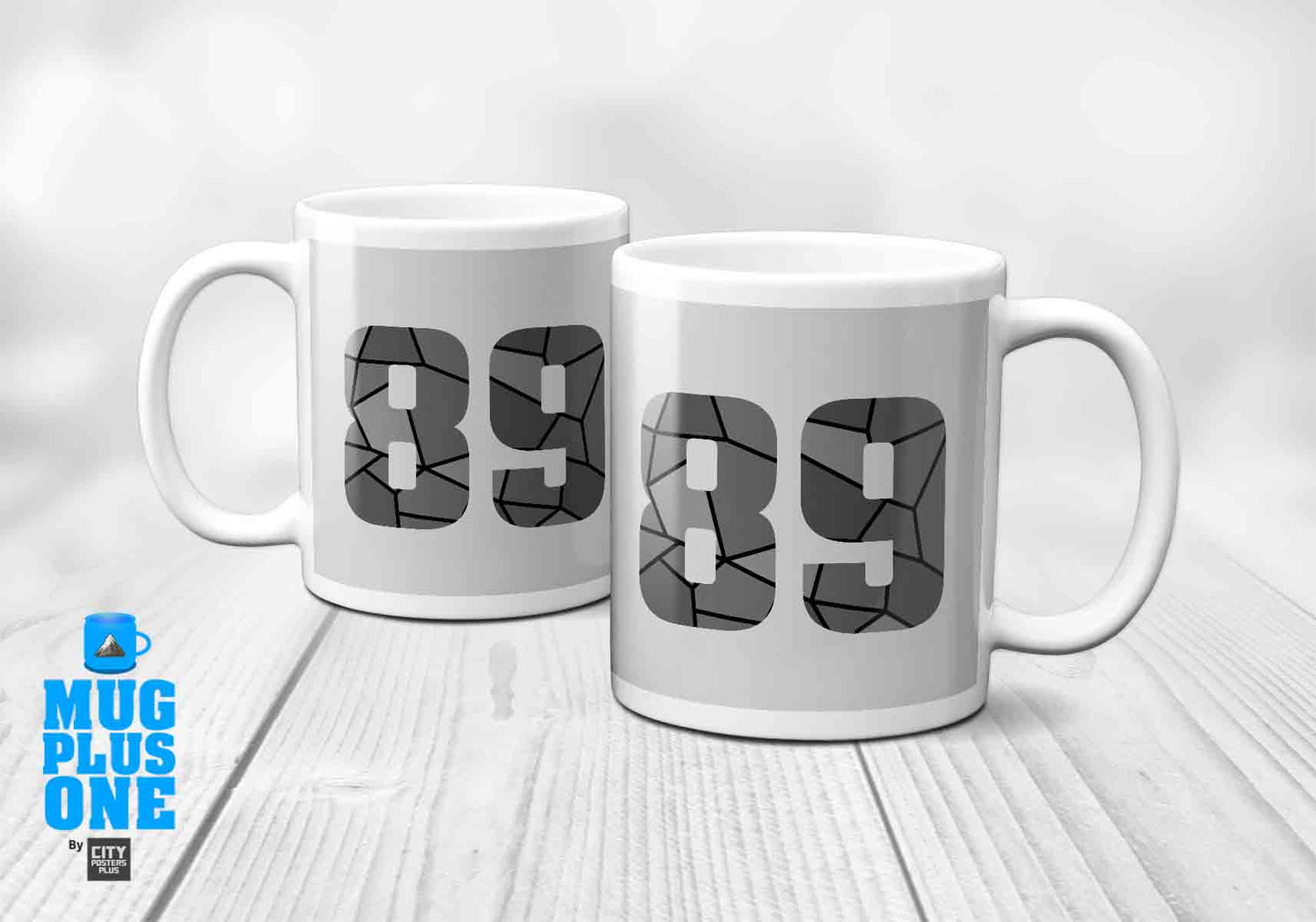 89 Number Mug (Melange Grey)