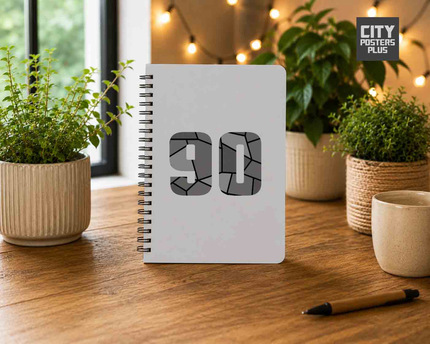 Notebook Plus One 90 Number Spiral Notebook (Melange Grey)