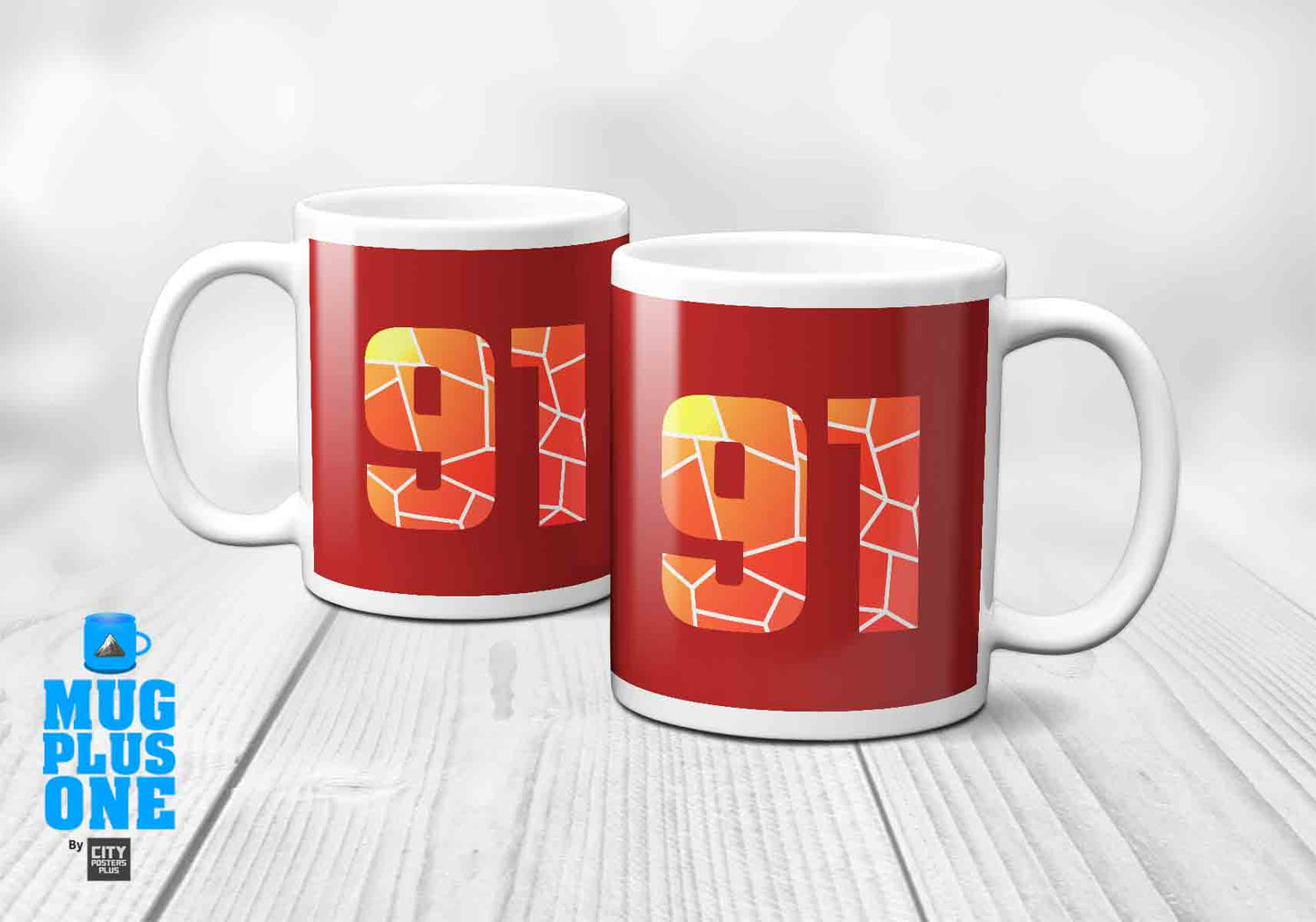 91 Number Mug (Red)
