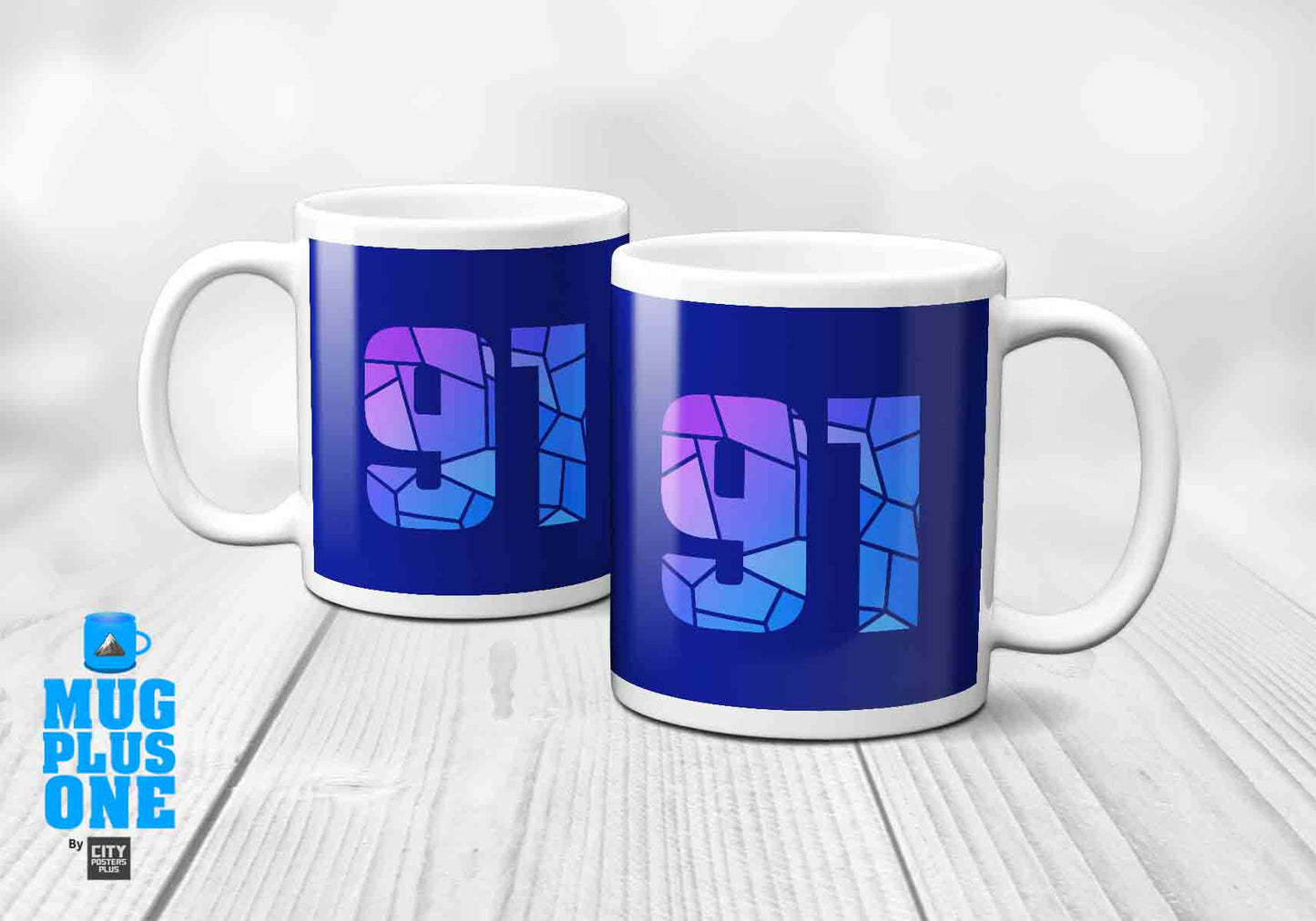 91 Number Mug (Royal Blue)