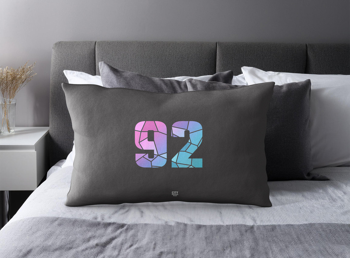 92 Number Square & Rectangle Pillow Cases | Modern Numeric Throw Pillow Covers | Print Deliver Plus by City Posters Plus