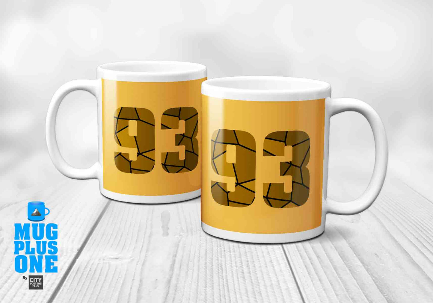 93 Number Mug (Golden Yellow)