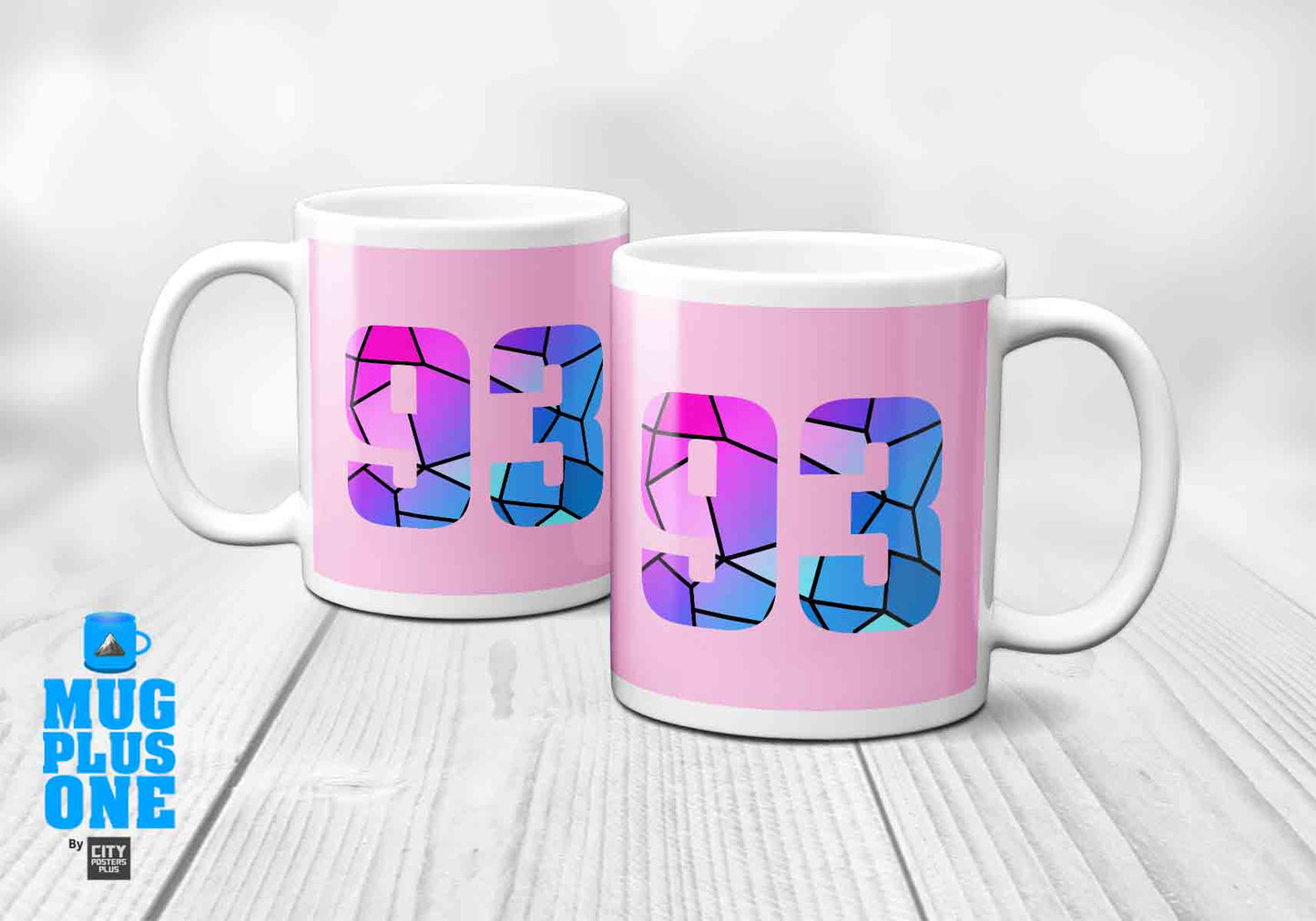 93 Number Mug (Light Pink)