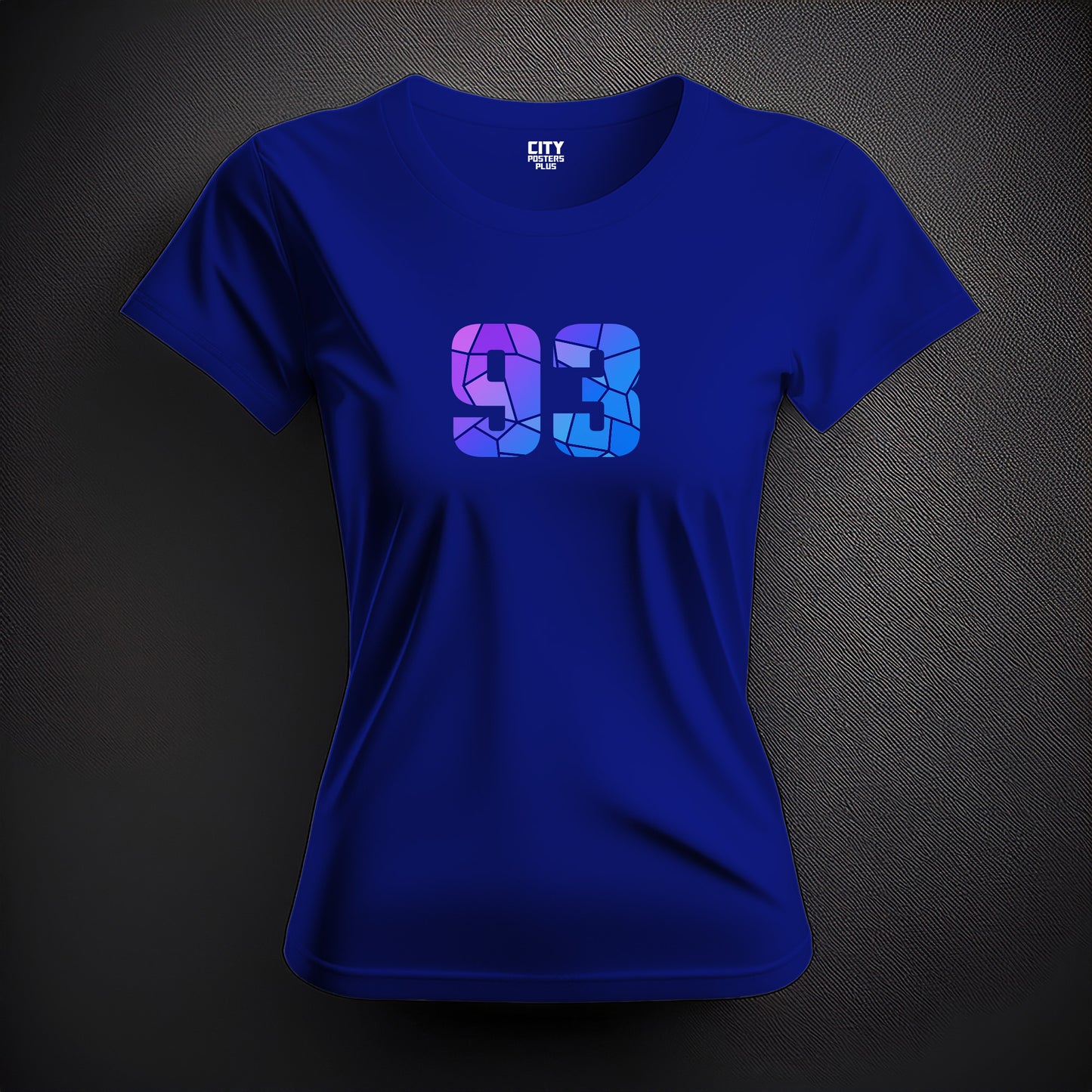 City Posters Plus 93 Number Women T-Shirt (Royal Blue) | Stylish Numeric Graphic Tee