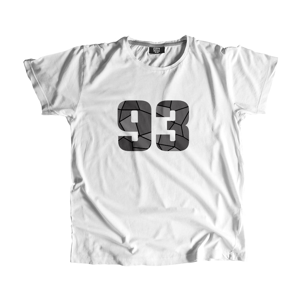 93 Number Men Unisex T-Shirt (White)| Classic Numeric Graphic Tee