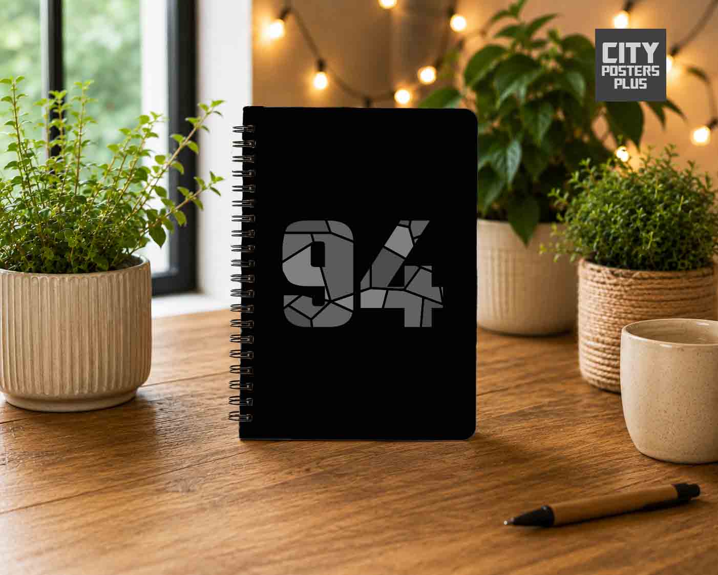 Notebook Plus One 94 Number Spiral Notebook (Black)