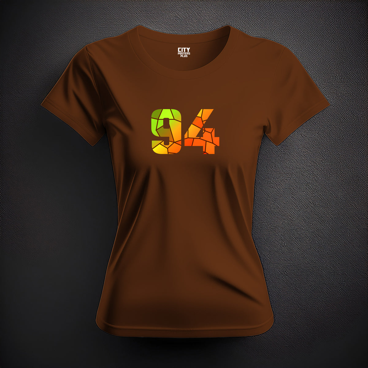 Number 94 Women T-Shirt (Brown) | Stylish Numeric Graphic Tee