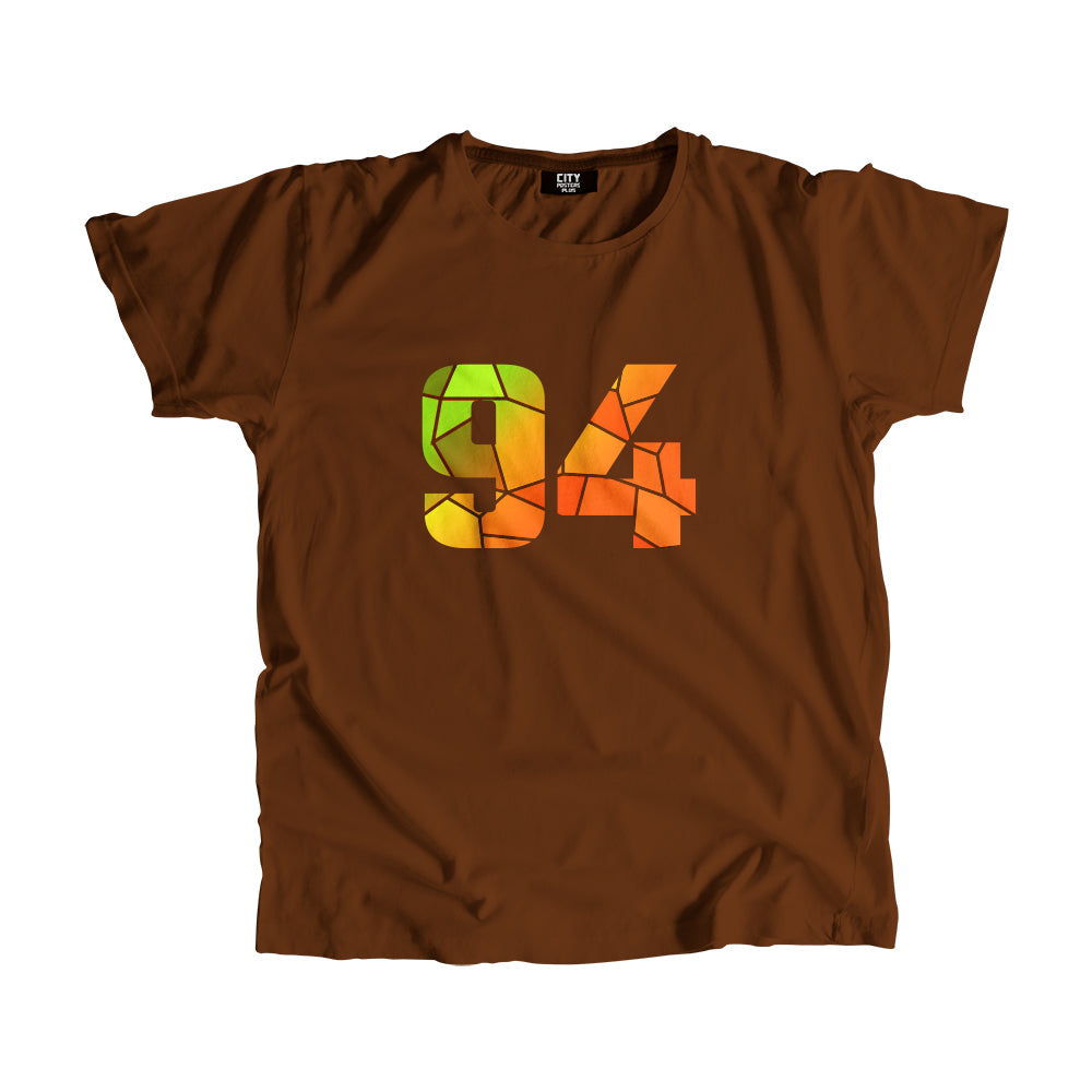 94 Number Men Unisex T-Shirt (Brown)| Classic Numeric Graphic Tee