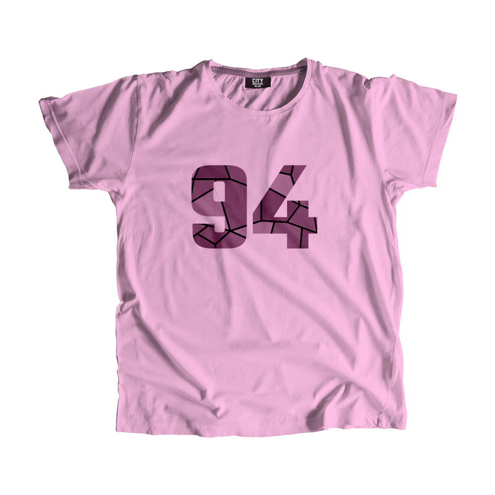 94 Number Men Unisex T-Shirt (Light Pink)| Classic Numeric Graphic Tee