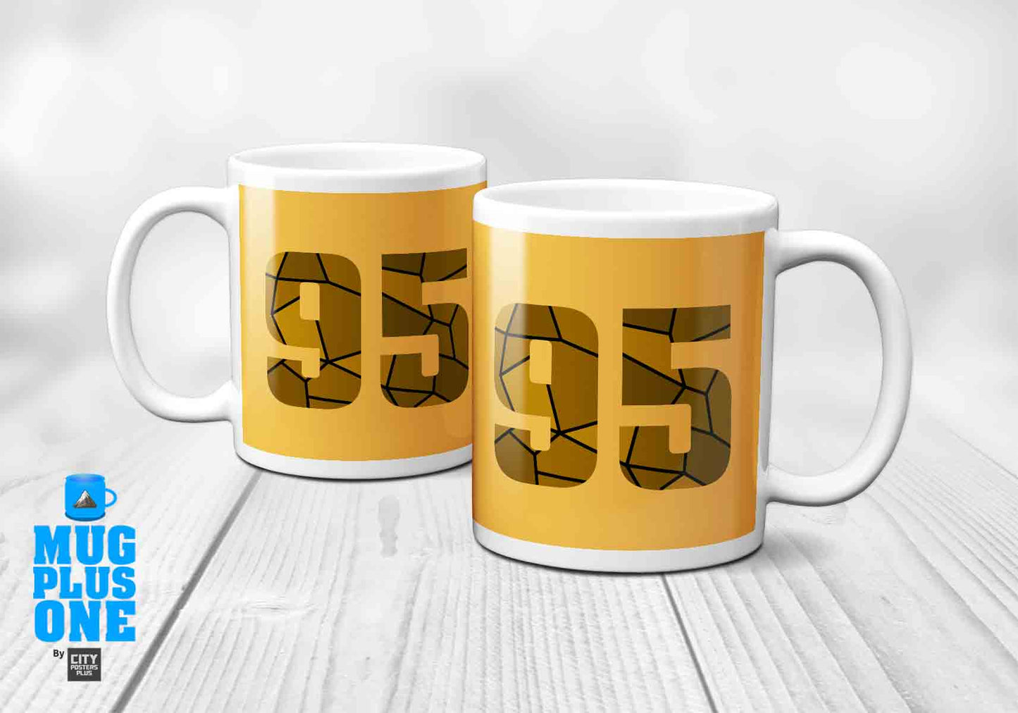 95 Number Mug (Golden Yellow)