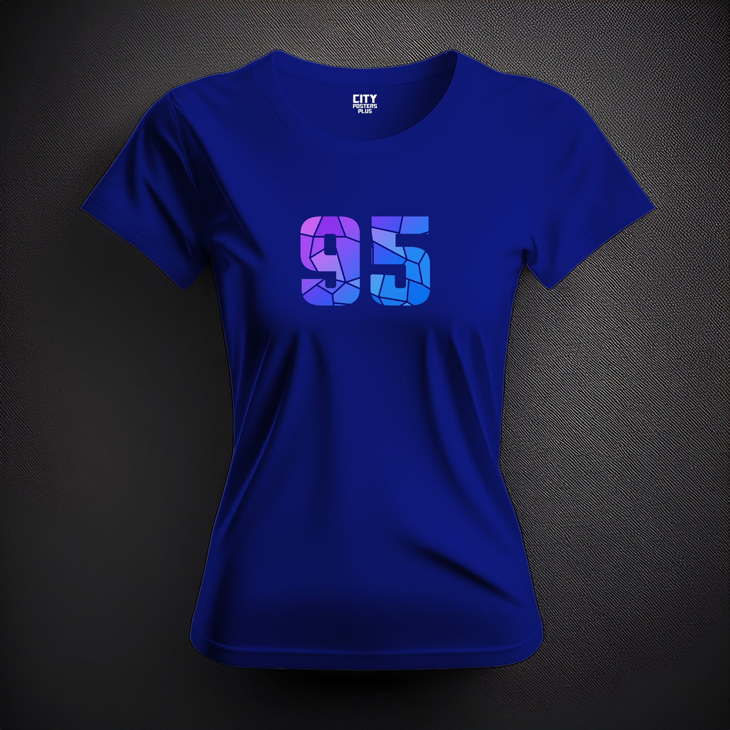 City Posters Plus 95 Number Women T-Shirt (Royal Blue) | Stylish Numeric Graphic Tee