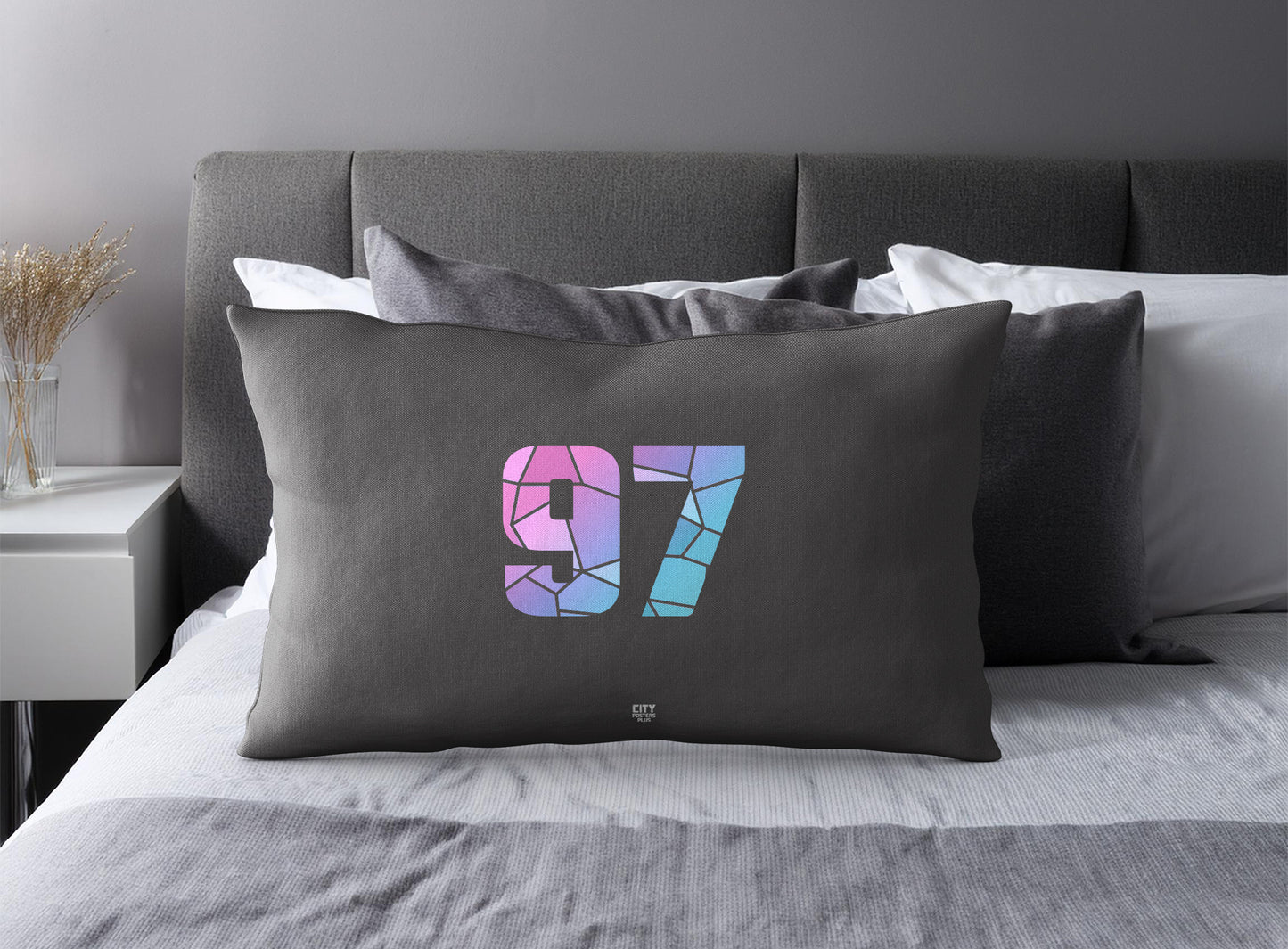 97 Number Square & Rectangle Pillow Cases | Modern Numeric Throw Pillow Covers | Print Deliver Plus by City Posters Plus