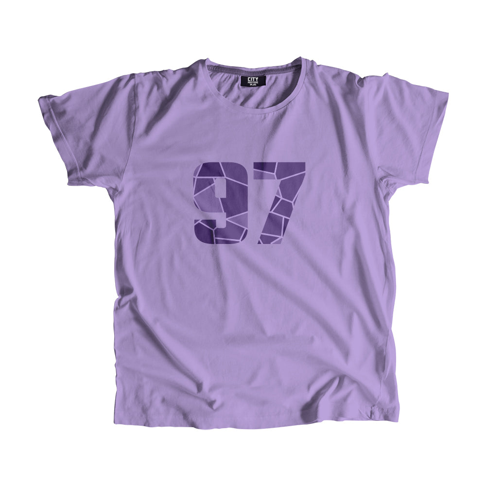 97 Number Men Unisex T-Shirt (Iris Lavender)| Classic Numeric Graphic Tee