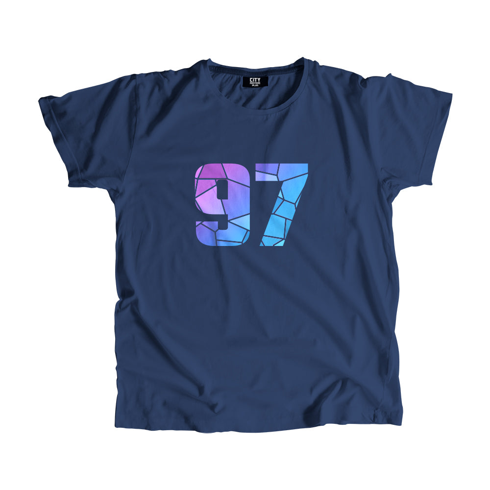 97 Number Men Unisex T-Shirt (Navy Blue)| Classic Numeric Graphic Tee
