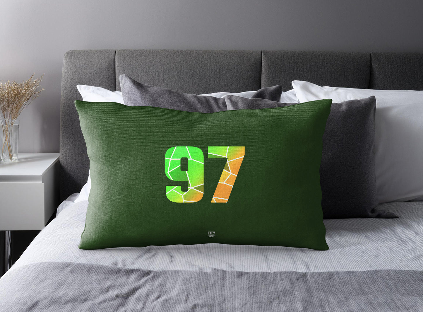 97 Number Square & Rectangle Pillow Cases | Modern Numeric Throw Pillow Covers | Print Deliver Plus by City Posters Plus