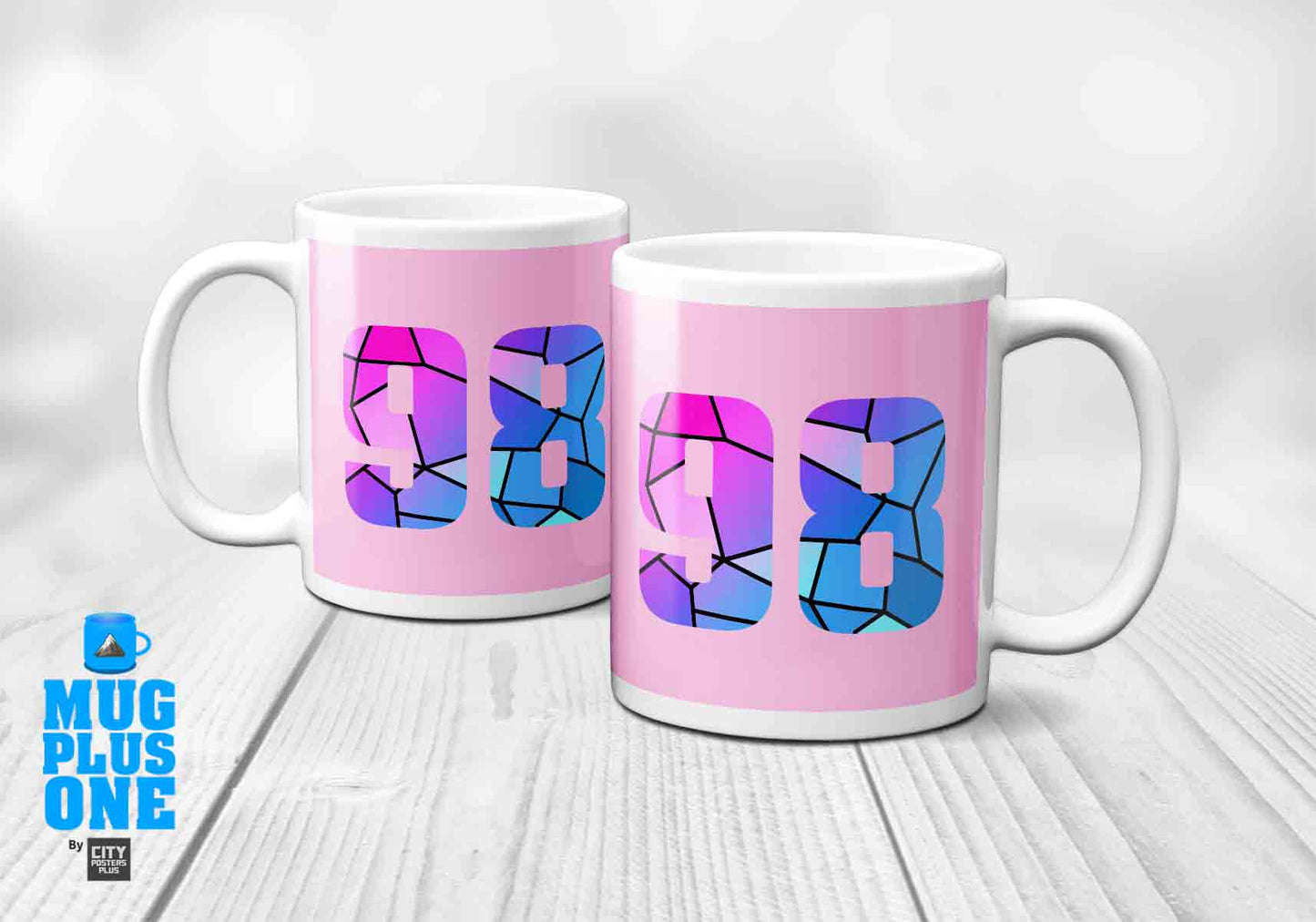 98 Number Mug (Light Pink)