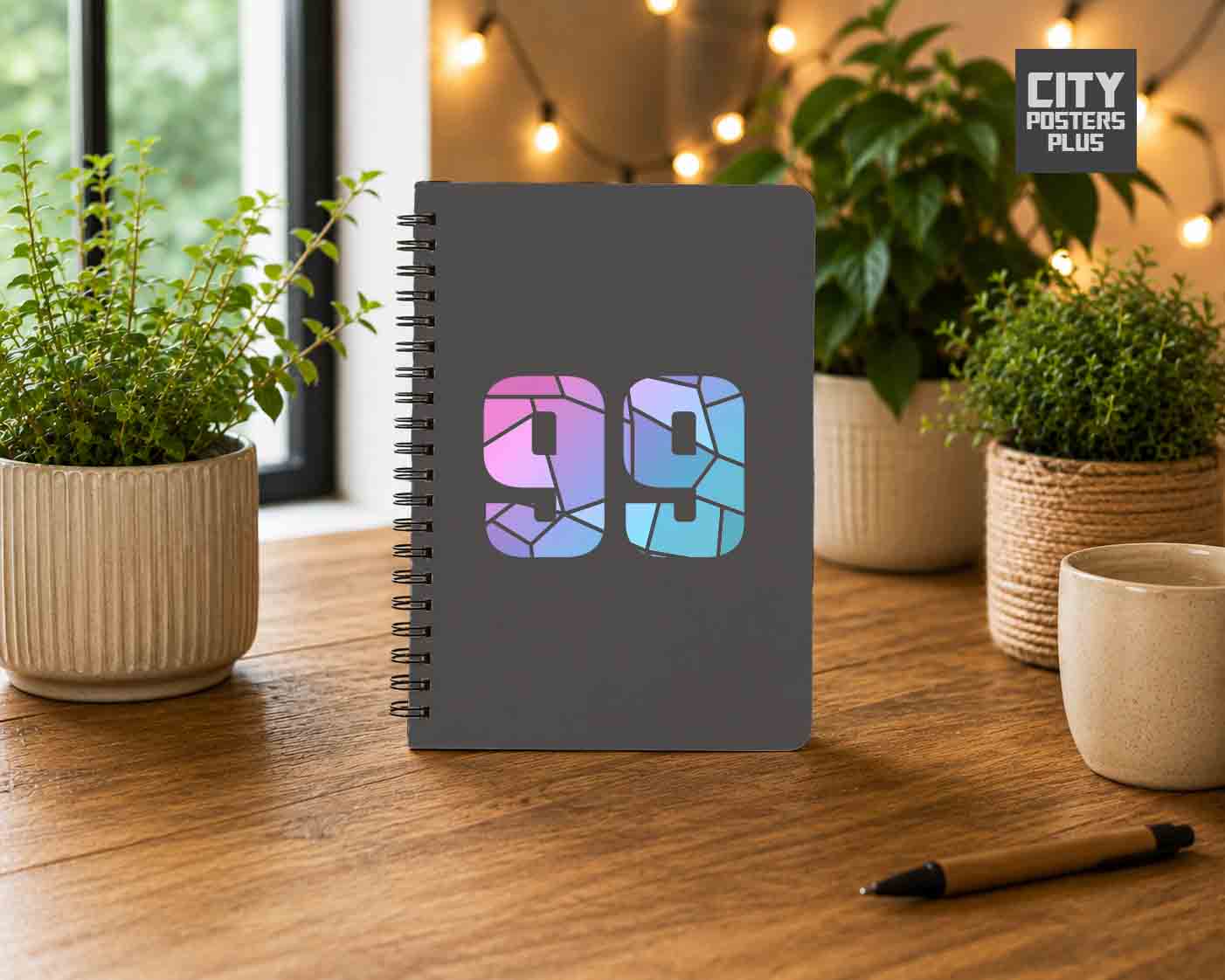 Notebook Plus One 99 Number Spiral Notebook (Charcoal Grey)