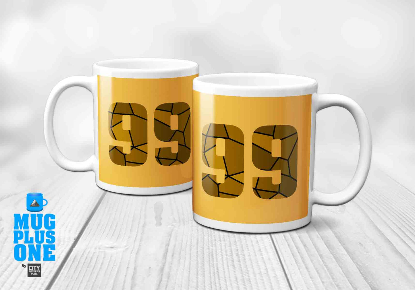 99 Number Mug (Golden Yellow)