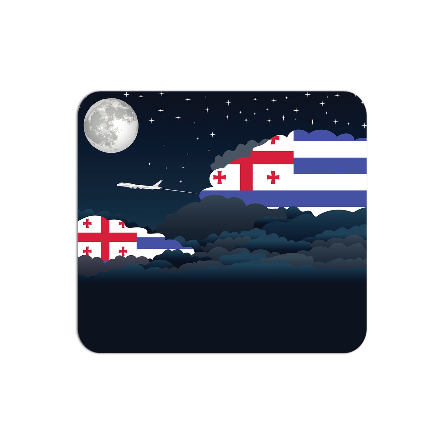 Ajaria Airplane Airport Flight Night Clouds Mousepad