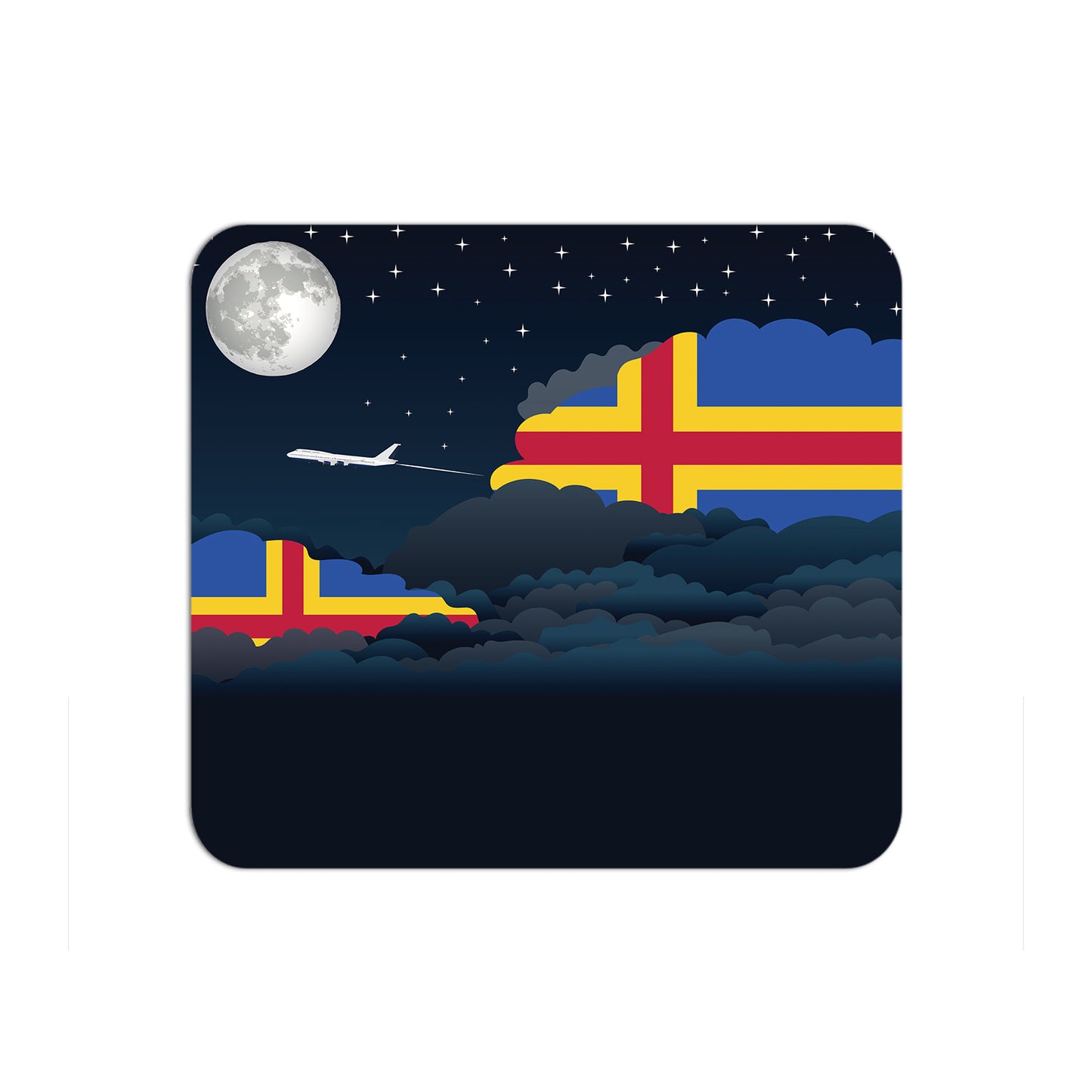 Aland Airplane Airport Flight Night Clouds Mousepad