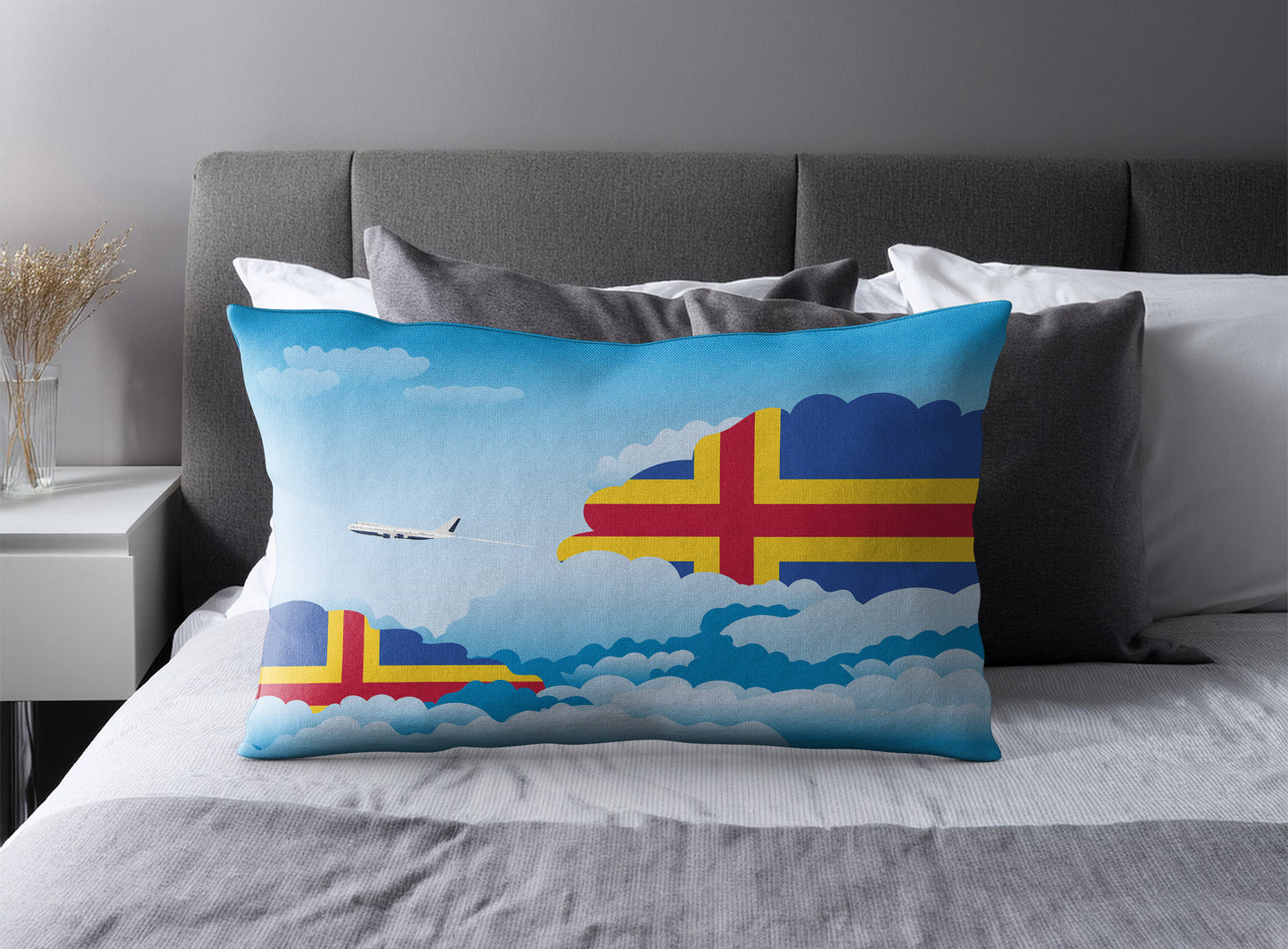 Aland World Airplane Day Clouds Square & Rectangle Pillow Cases | Aviation Decorative Pillow Covers