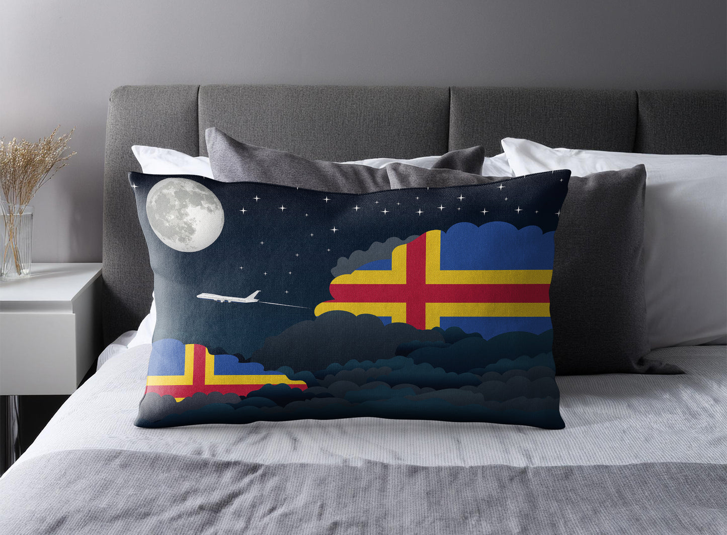 Aland World Airplane Night Clouds Square & Rectangle Pillow Cases | Aviation Night Sky Pillow Covers