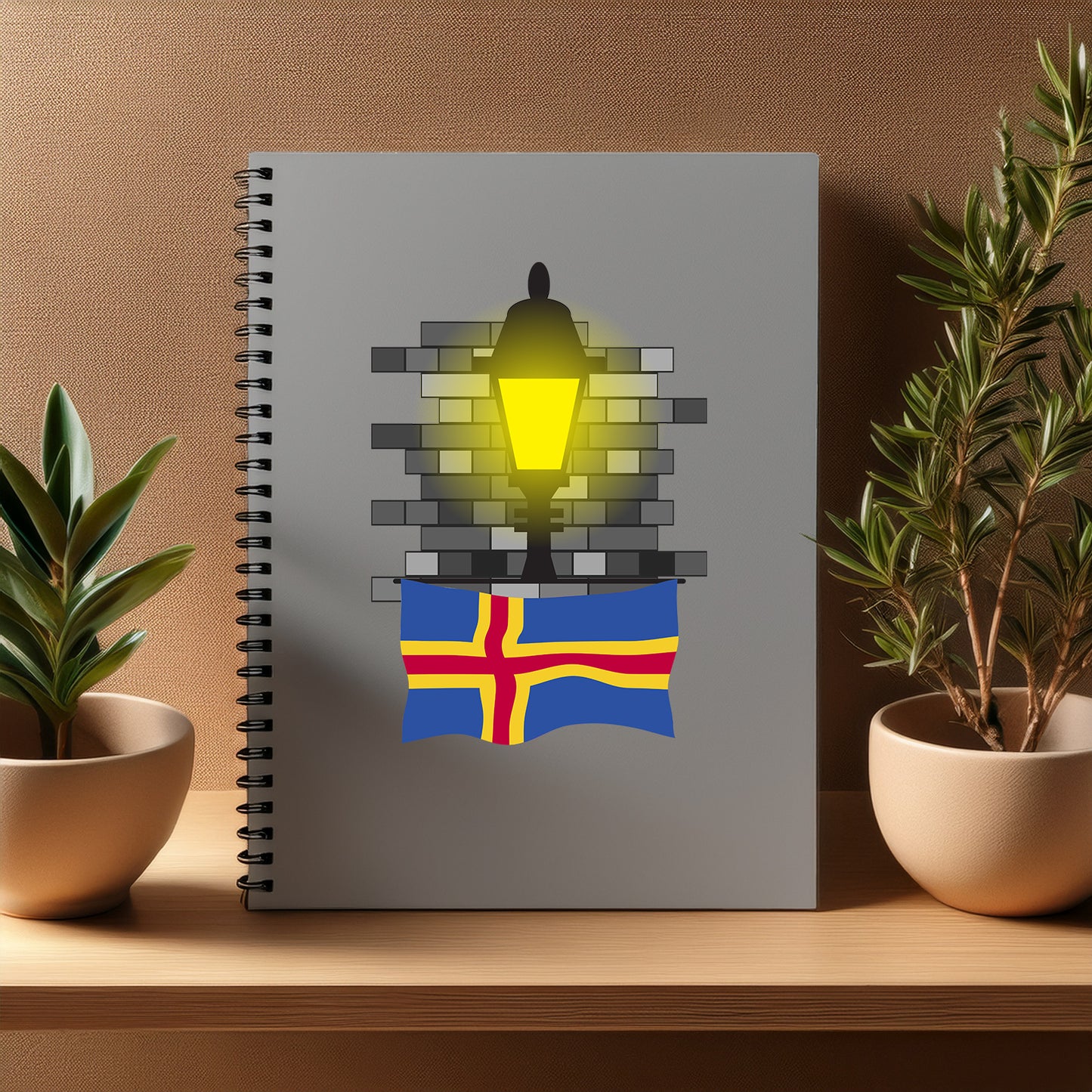 Aland Street Lamp Bricks Notebook