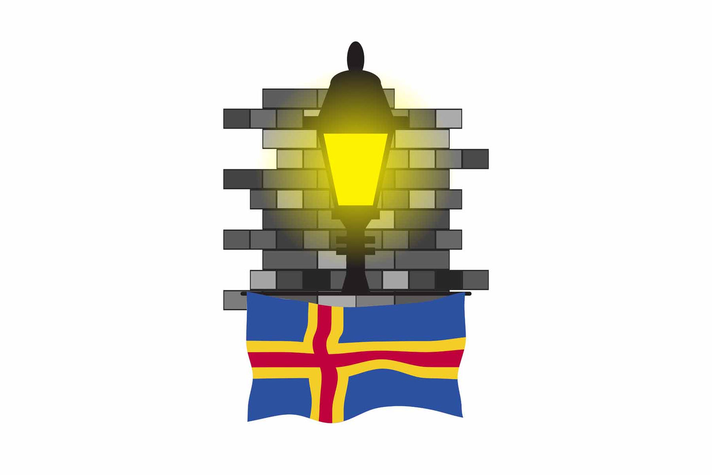 Aland Street Lamp Bricks Fridge Magnet
