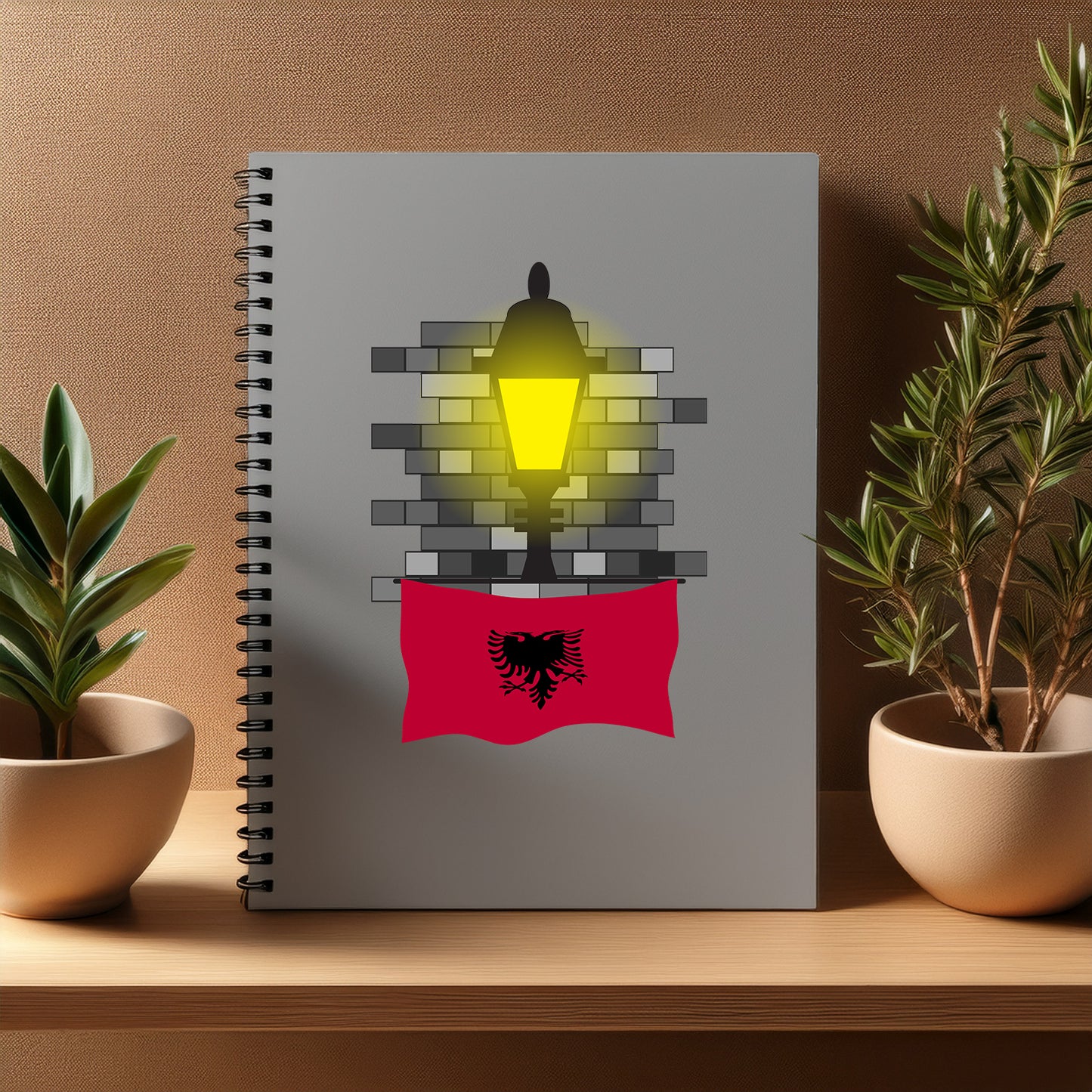 Albania Street Lamp Bricks Notebook