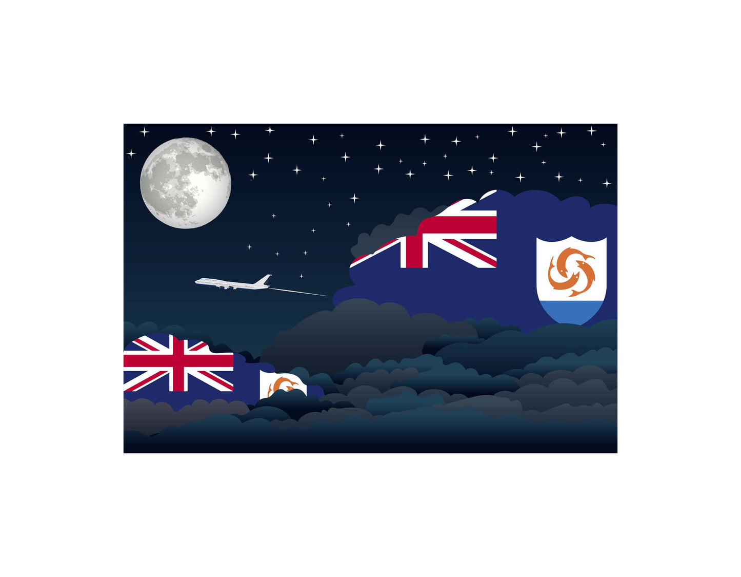 Anguilla Night Clouds Blankets & Throws | Premium Soft Blankets | City Posters Plus