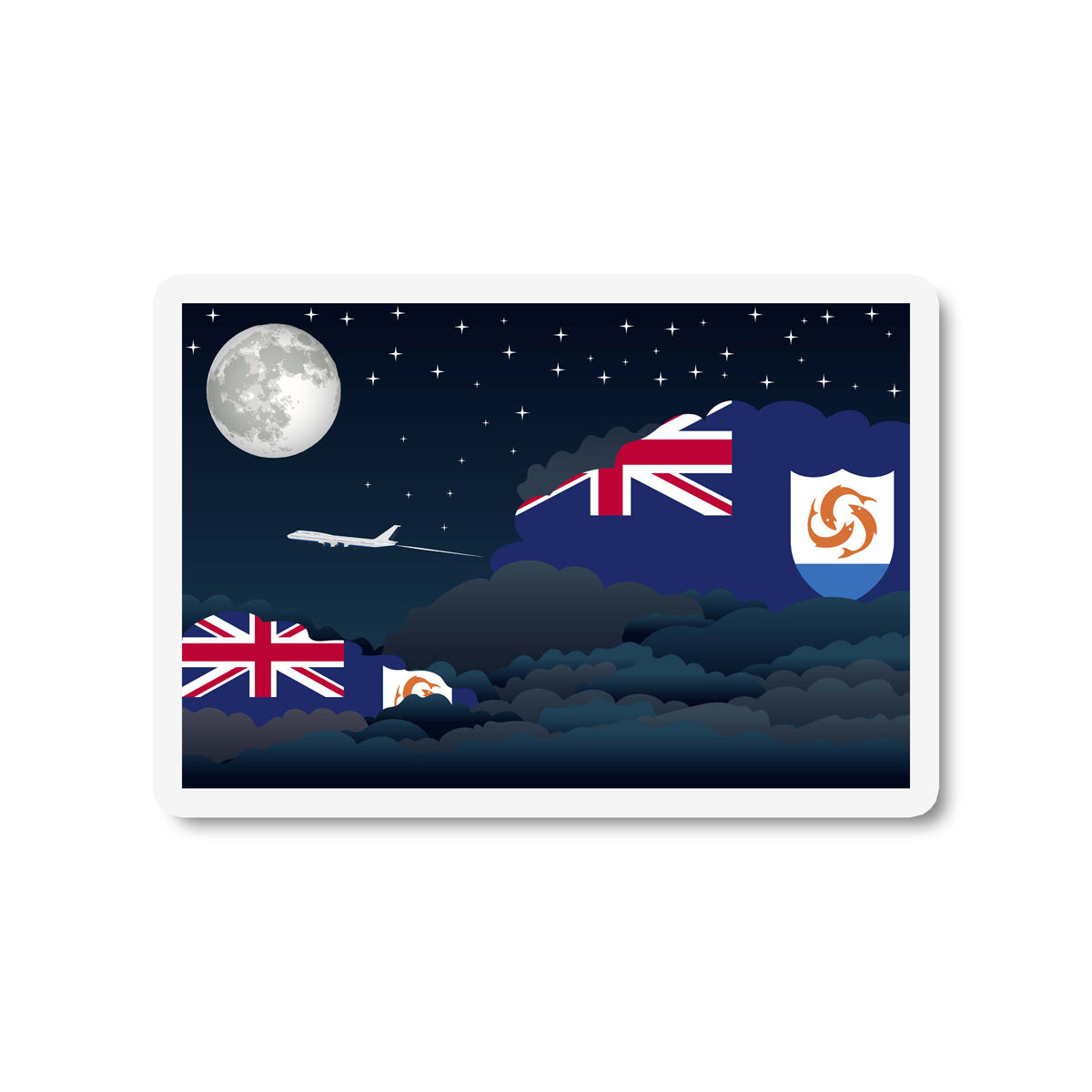 Anguilla Night Clouds Fridge Magnet