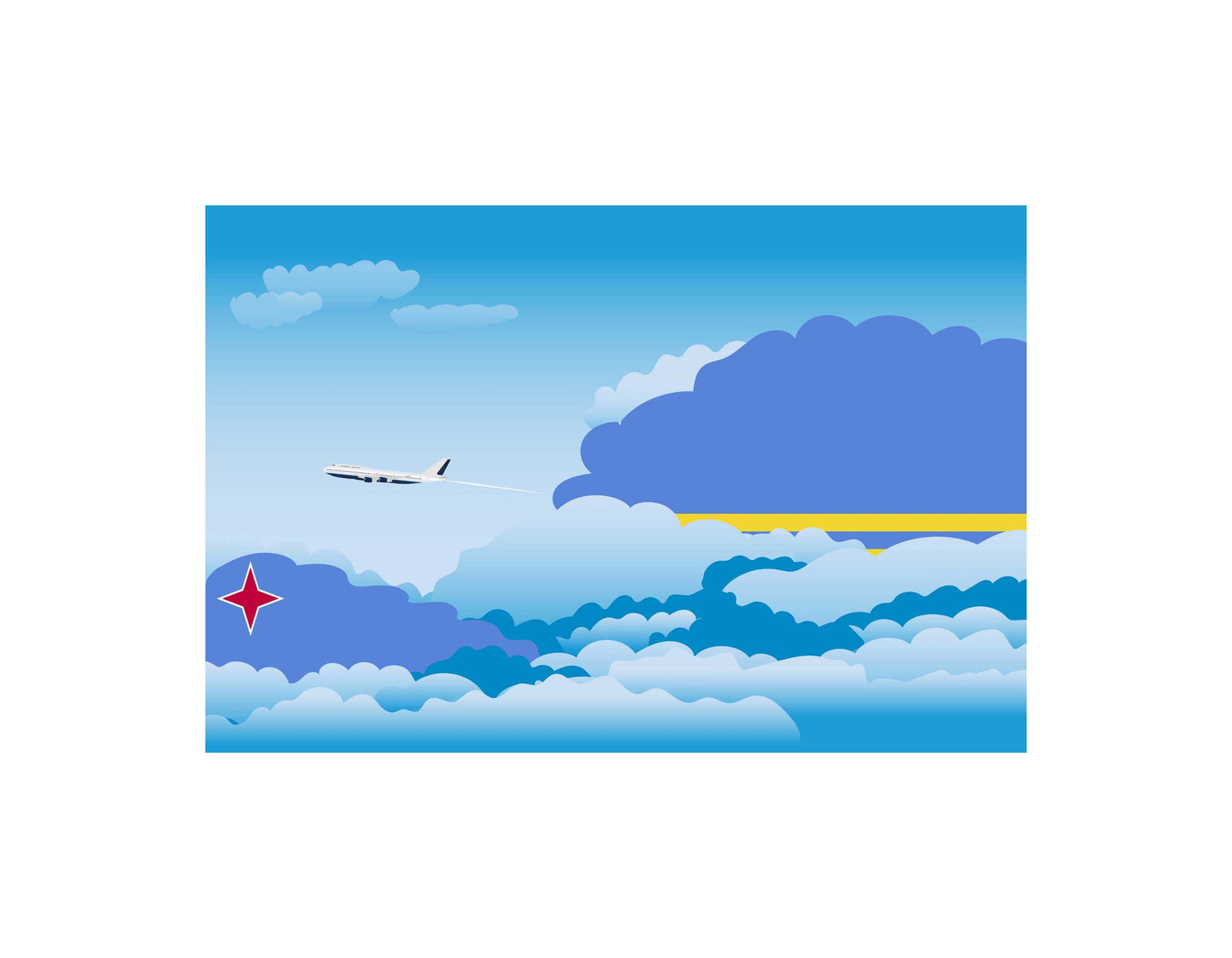 Aruba Day Clouds Blankets & Throws | Soft Premium Blankets | City Posters Plus