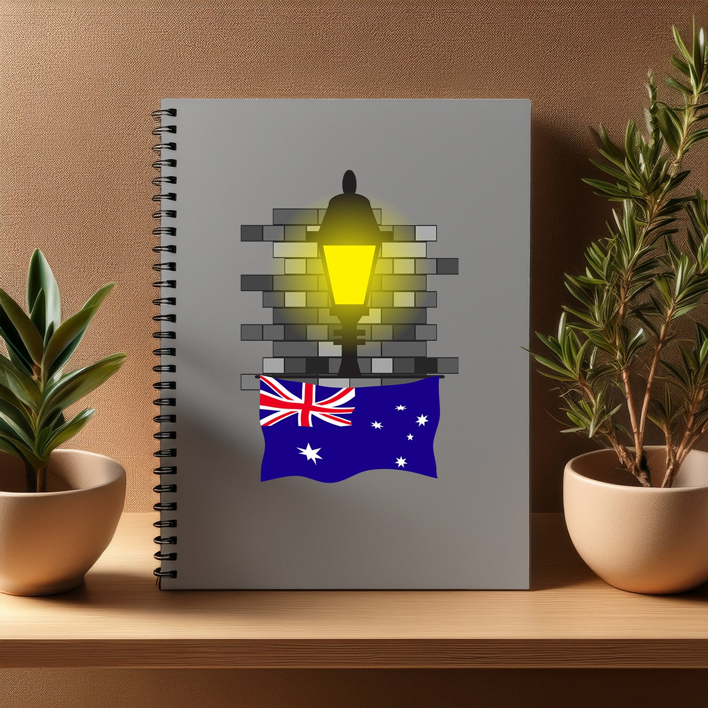Australia Street Lamp Bricks Notebook