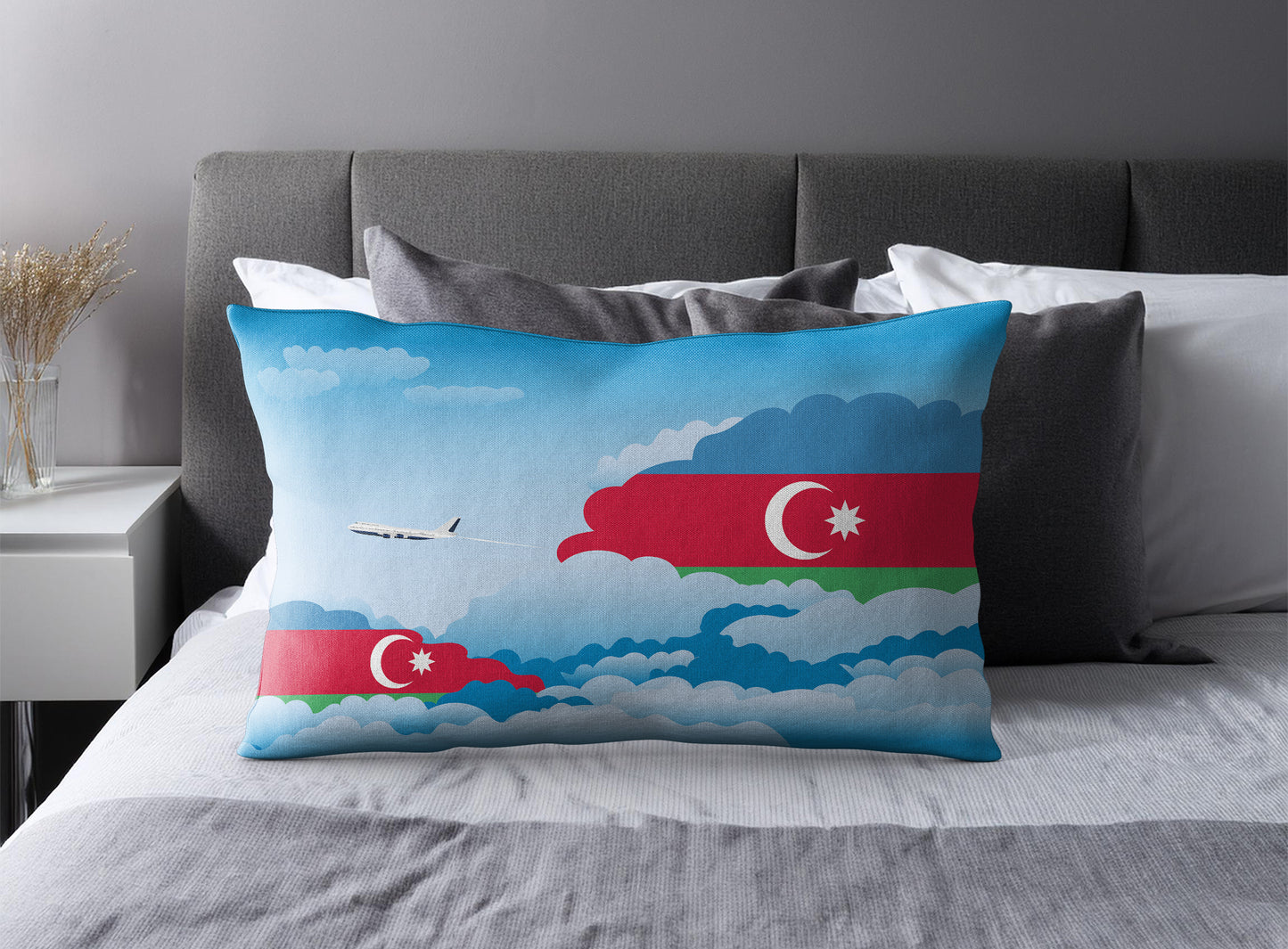 Azerbaijan World Airplane Day Clouds Square & Rectangle Pillow Cases | Aviation Decorative Pillow Covers
