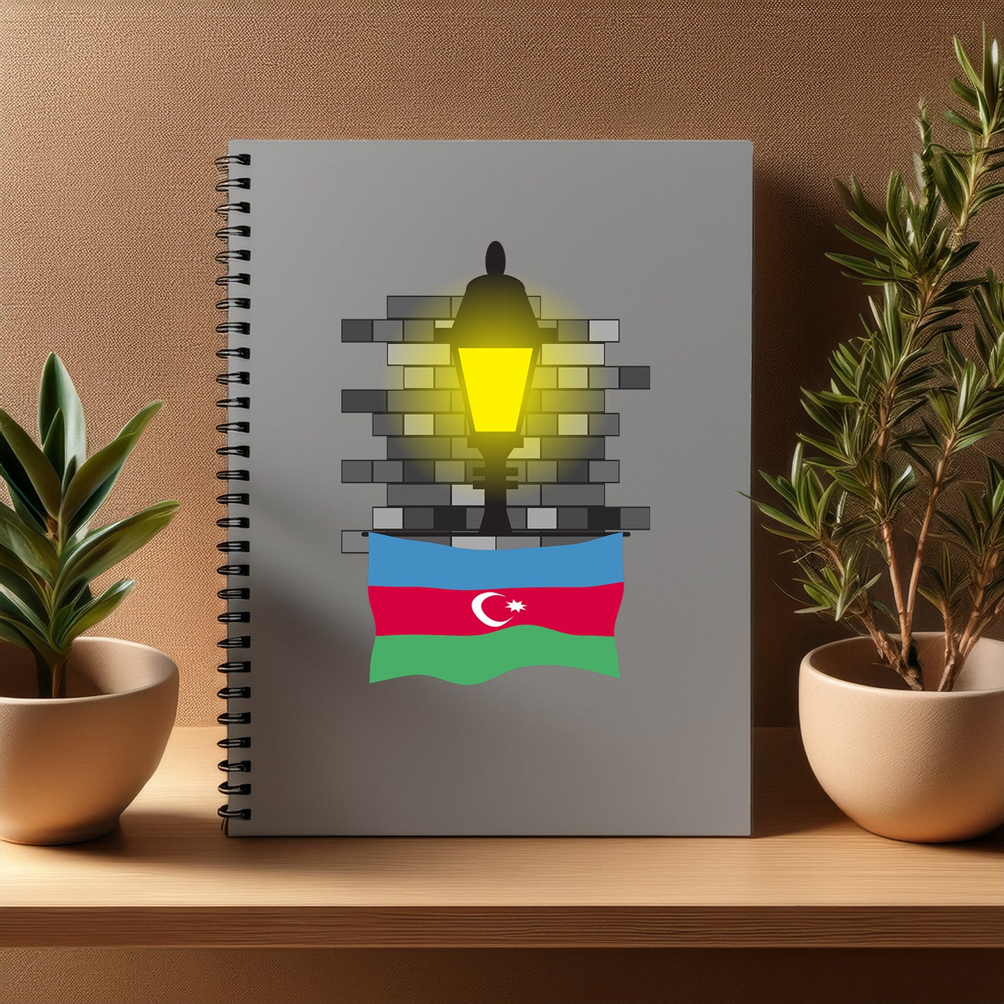 Azerbaijan Street Lamp Bricks Notebook