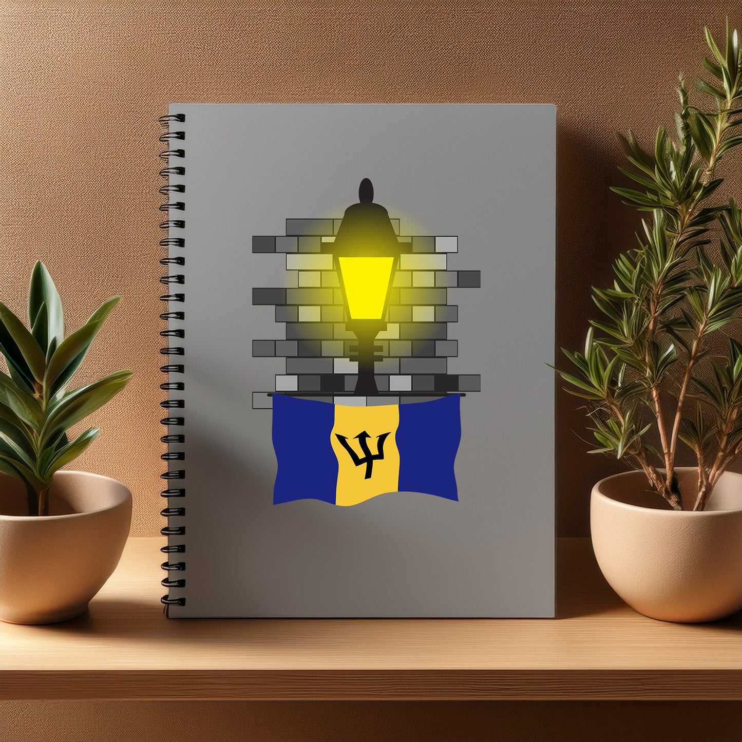Barbados Street Lamp Bricks Notebook