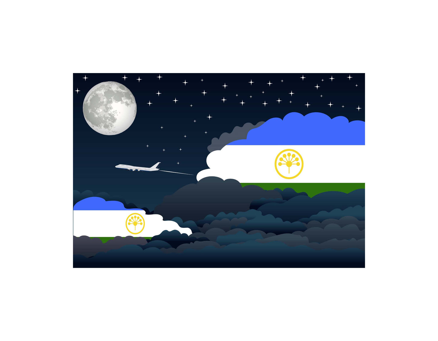 Bashkortostan Night Clouds Blankets & Throws | Premium Soft Blankets | City Posters Plus