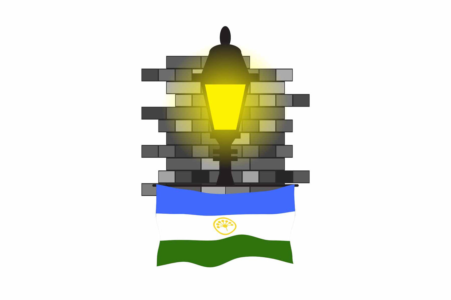 Bashkortostan Street Lamp Bricks Fridge Magnet
