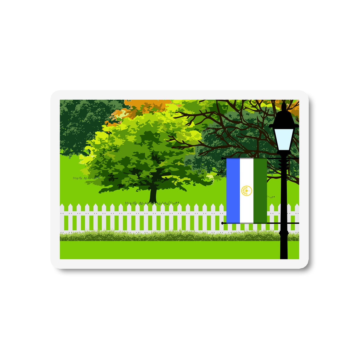 Bashkortostan Trees Street Lamp Fridge Magnet